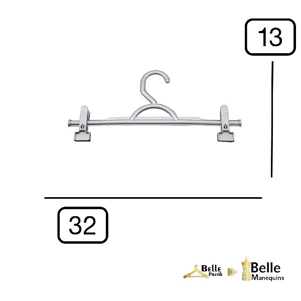 Kit 10 - Cabide com Presilha Branco