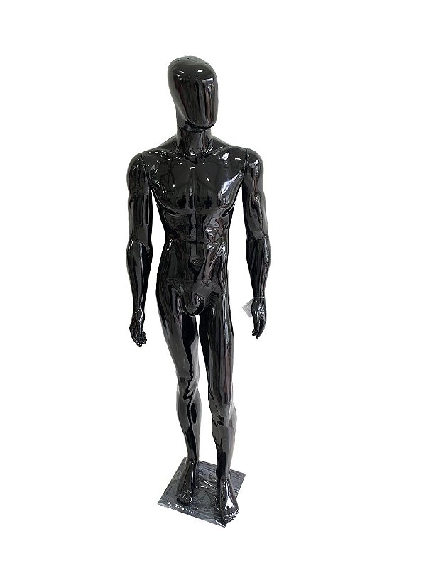 Manequim Masculino Preto Resinado
