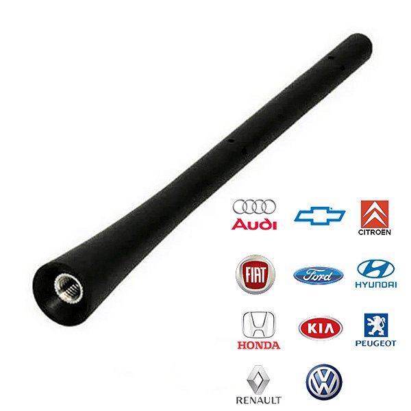 Haste Antena Universal 20cm Rosca Interna 6mm Com Adaptador M5 e M6