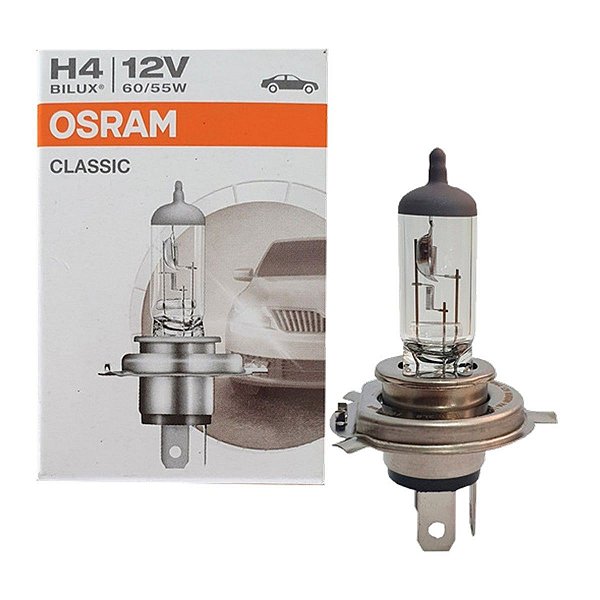 Lâmpada H4 Osram 60/55w 12v Bilux Automotivo Farol Luz Baixo e Alto
