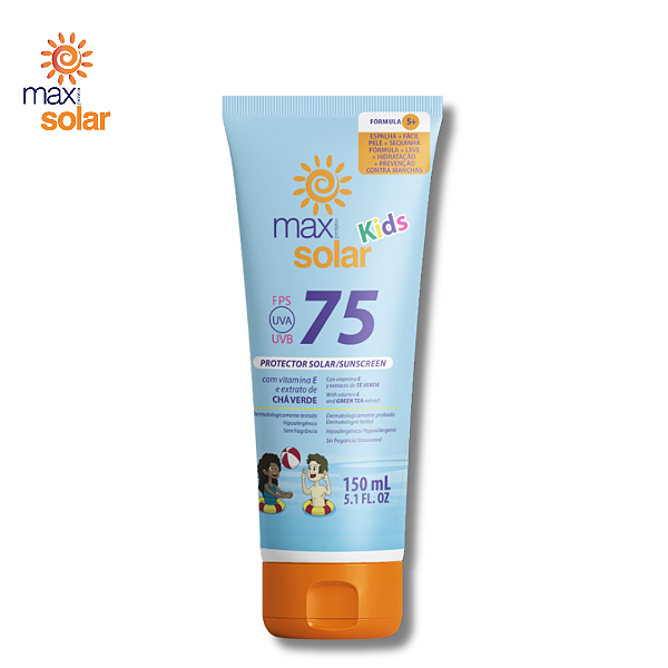 LANÇAMENTO MAX PROTETOR SOLAR FPS 75 KIDS 150ML
