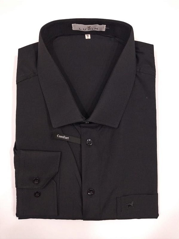LU32251 CAMISA CONFORT LUPIM PRETA PLUS