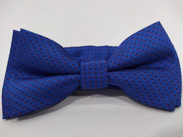 2035-02 GRAVATA BORBOLETA EM POLIÉSTER AZUL