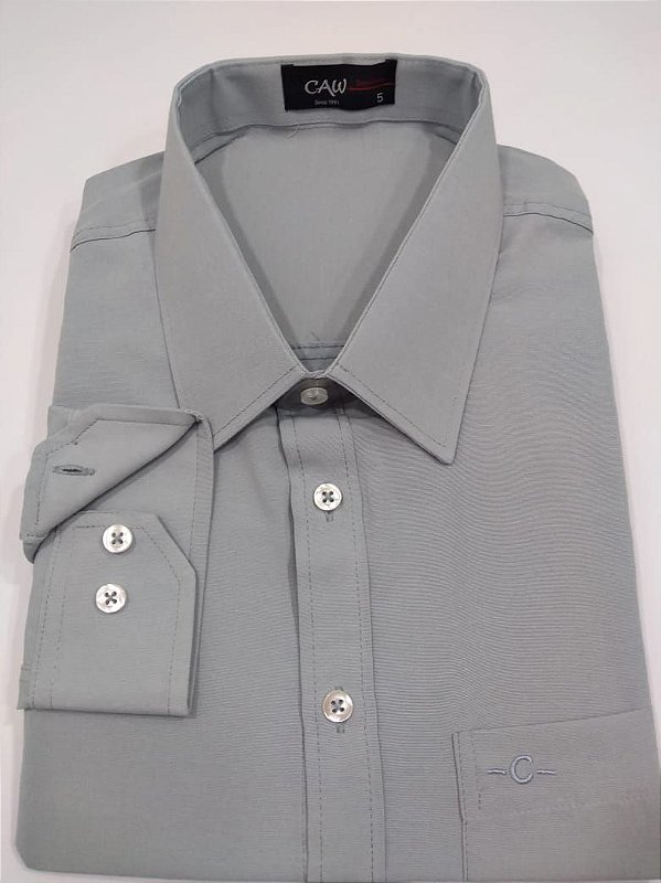 815875-04 CAMISA SOCIAL CLASSICA CAW CINZA