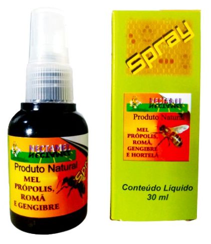 Própolis Mel Romã Gengibre e Hortelã em Spray 30ml Nectamel