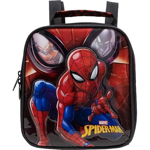 Lancheira Infantil Escolar Spider Man 9474 Vermelho