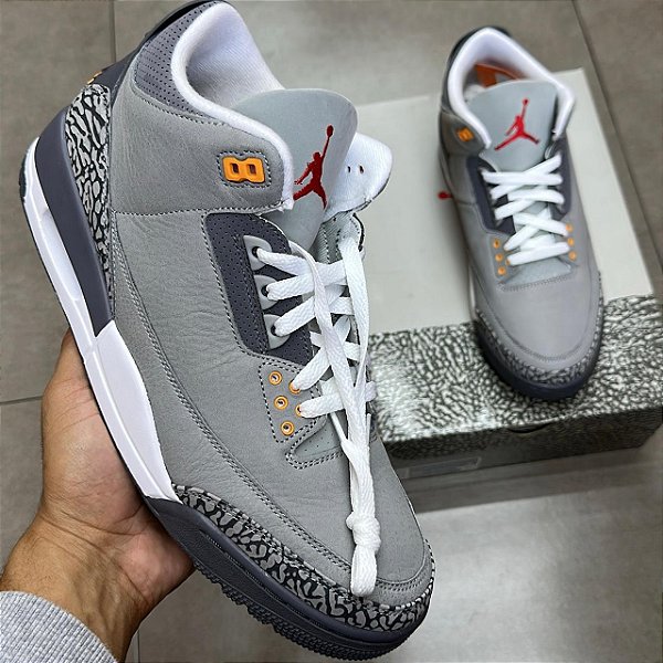 TÊNIS NIKE AIR JORDAN 3 COOL GREY (COMPLETO)