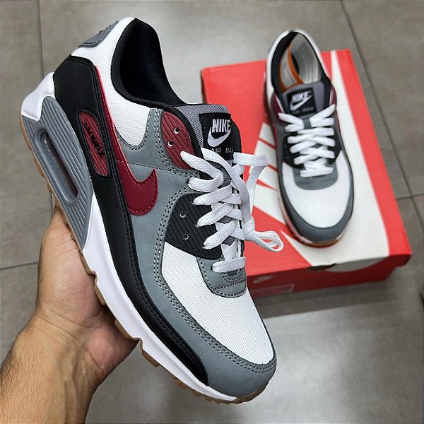 TÊNIS NIKE AIR MAX 90 WHITE TEAM RED (COMPLETO)