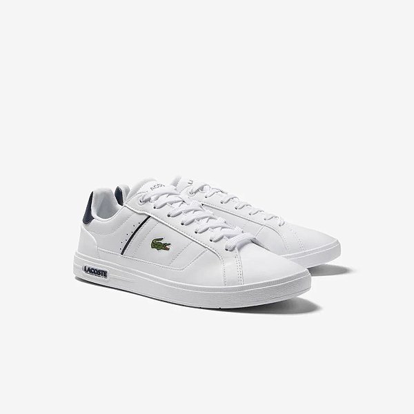 TÊNIS LACOSTE EUROPA PRO BRANCO/AZUL MARINHO (COMPLETO)