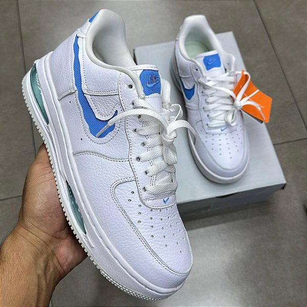 TÊNIS NIKE AIR FORCE 1 LOW EVO WHITE UNIVERSITY BLUE (COMPLETO)