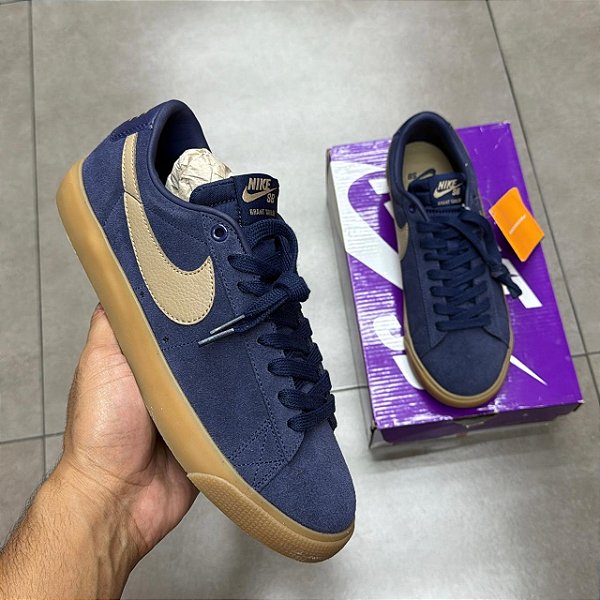TÊNIS NIKE SB BLAZER LOW GT NAVY GUM (COMPLETO)