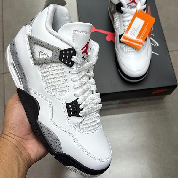 TÊNIS AIR JORDAN 4 WHITE CEMENT 2025 (COMPLETO)