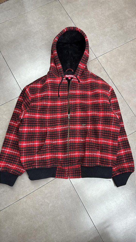 MOLETOM SUPREME PLAID WOOL HOODED WORK RED