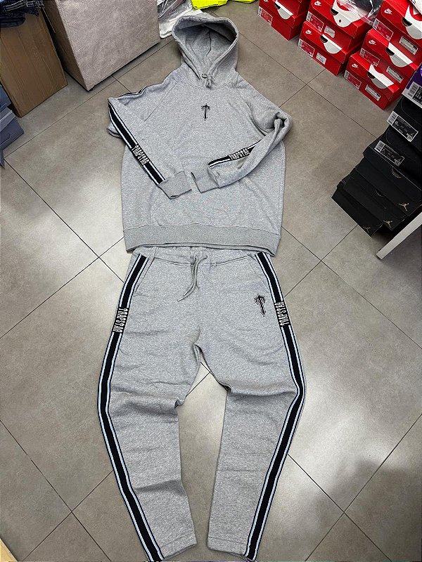 TRACKSUIT TRAPSTAR IRONGATE CHENILLE ARCH HOODED GREY SEA BLUE