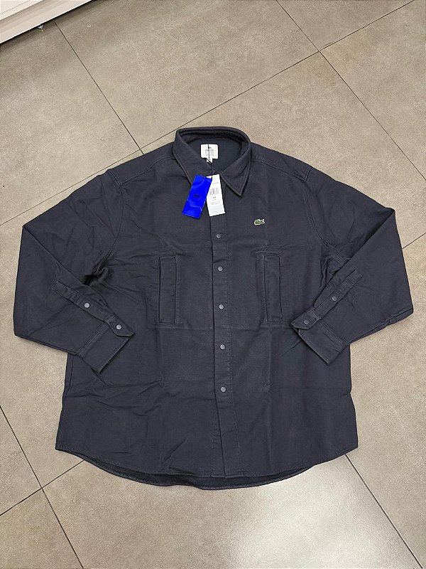 CAMISETA LACOSTE POCKETS THICK FLANNEL OVERSHIRT GREY