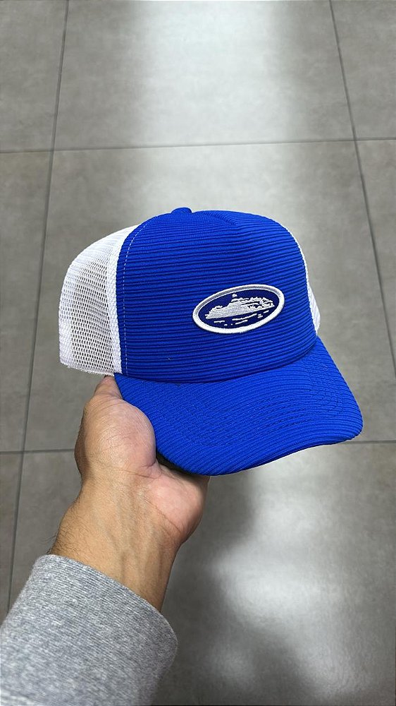 BONÉ CORTEIZ SHORT PEAK TRUCKER ROYAL BLUE