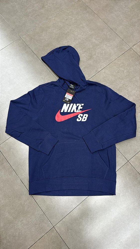 MOLETOM NIKE SB ICON HD MIDNIGHT NAVY UNIVERSITY RED