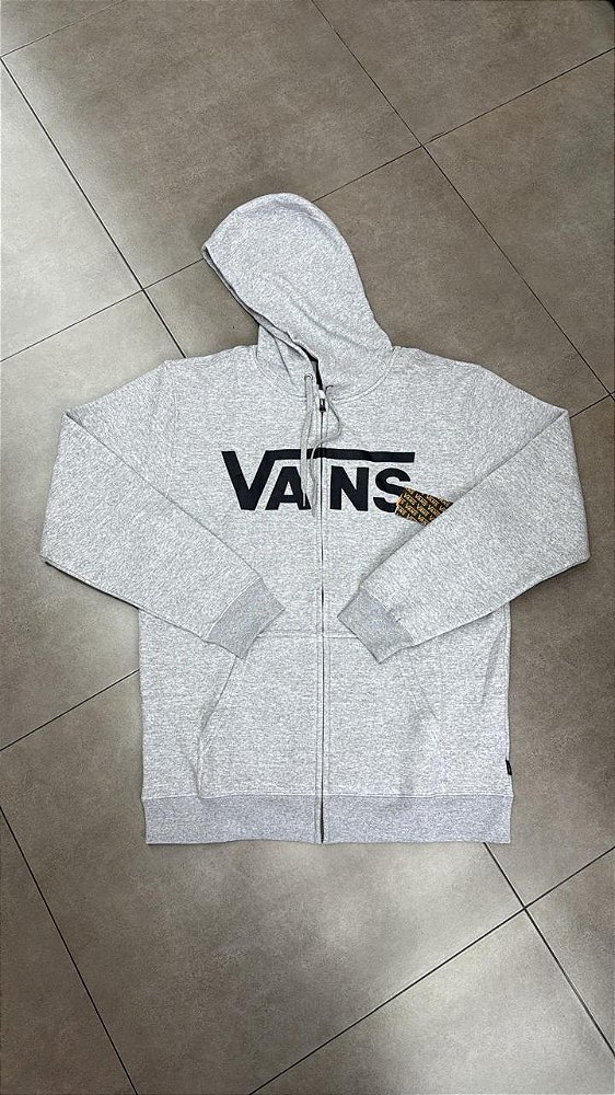 MOLETOM VANS CLASSIC ZIP HOODIE II CEMENT HEATHER BLACK