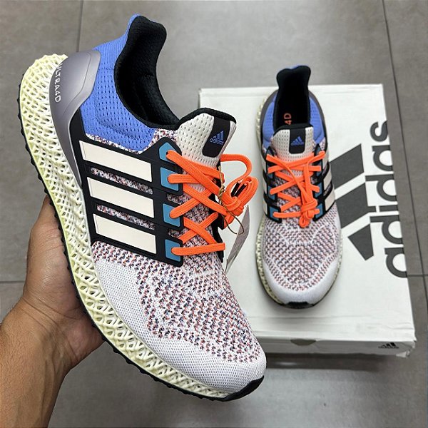TÊNIS ADIDAS ULTRA 4D CHALK WHITE BLUE FUSION (COMPLETO)