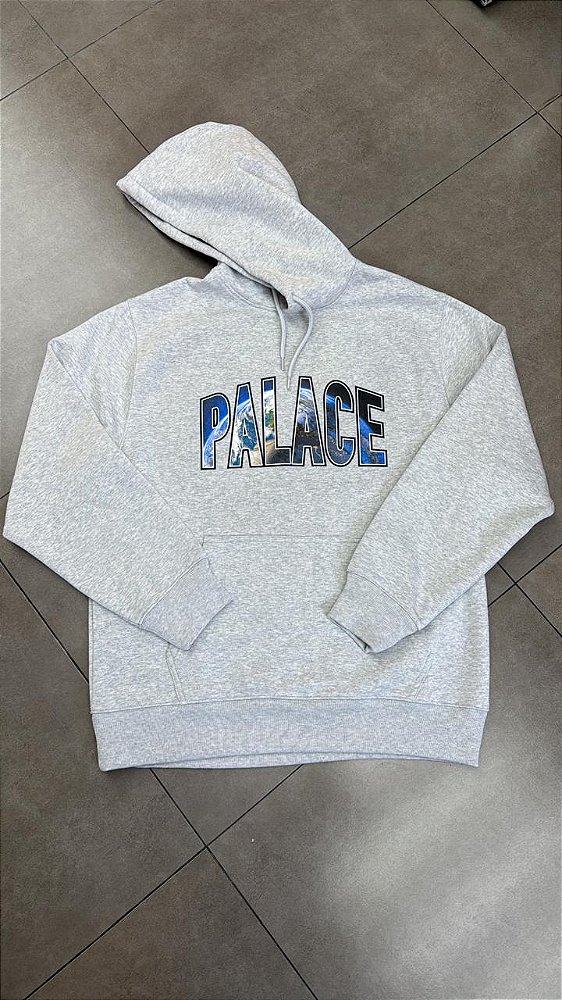 MOLETOM PALACE EARTHY HOOD GREY MARL