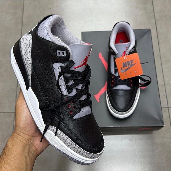TÊNIS AIR JORDAN 3 BLACK CEMENT (COMPLETO)