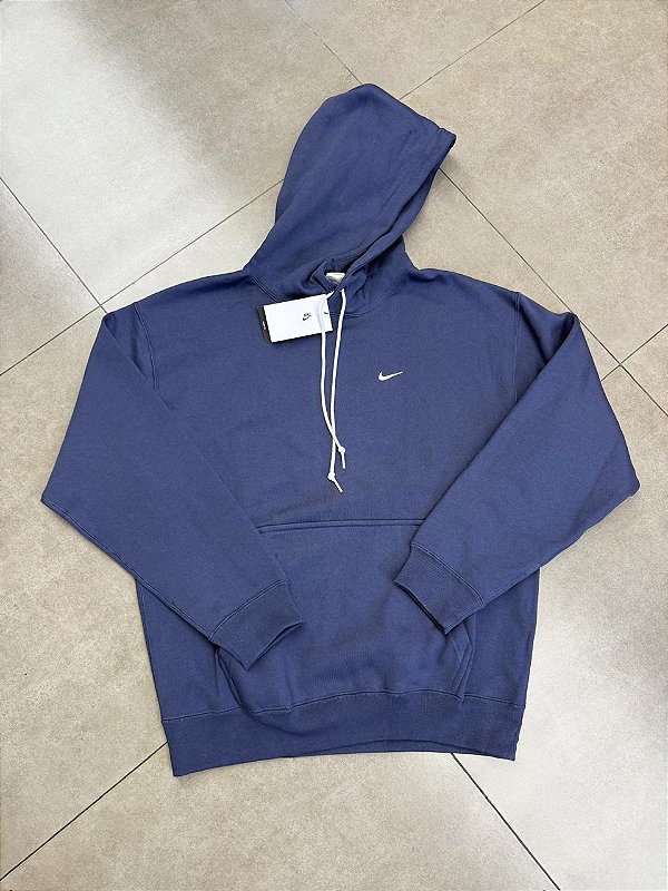 MOLETOM NIKE SOLO SWOOSH FLEECE PULLOVER THUNDER BLUE WHITE