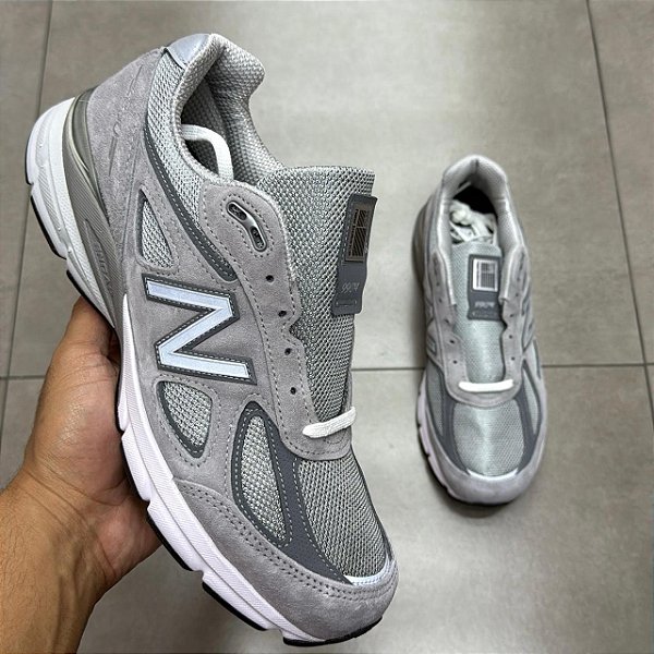 TÊNIS NEW BALANCE MADE IN USA 990V4 GREY WHITE (SEM CAIXA)