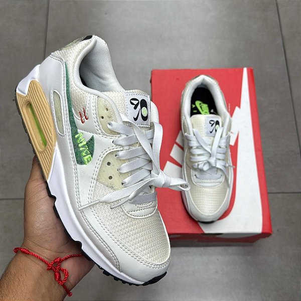 TÊNIS NIKE AIR MAX 90 SE XCAT SUMMIT WHITE AND NEPTUNE GREEN (COMPLETO)