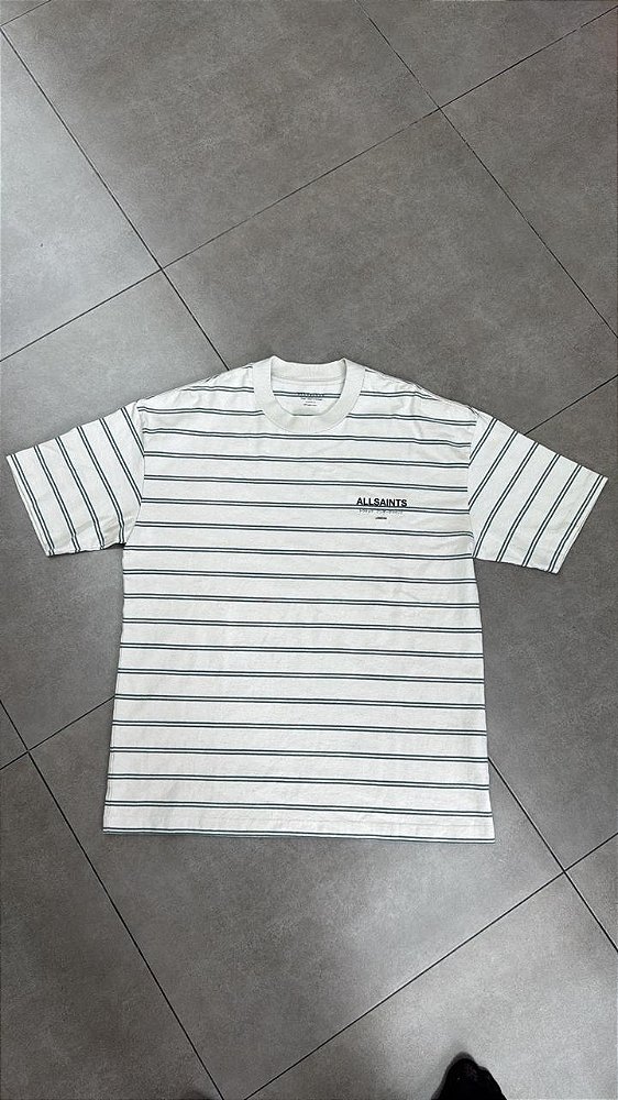 CAMISETA ALL SAINTS UNDERGROUND OVERSIZED STRIPE GREY