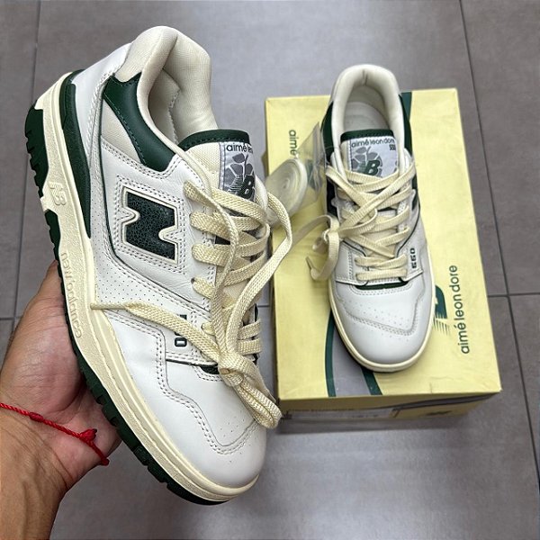 TÊNIS AIMÉ LEON DORE X NEW BALANCE 550 WHITE GREEN (COMPLETO)