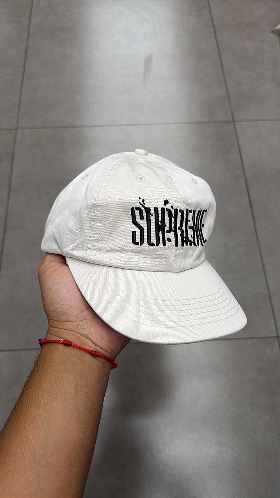 BONÉ SUPREME SPLATTER 6-PANEL WHITE FW25-W5