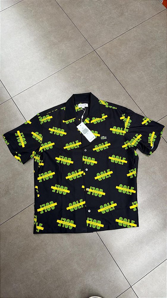 CAMISA LACOSTE ESTAMPADA GOLF BLACK