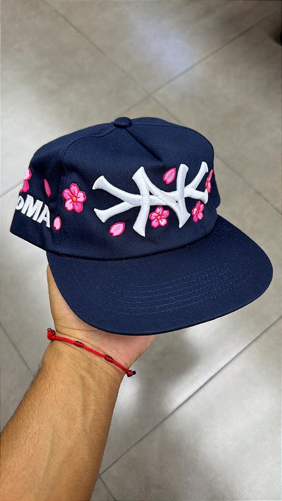 BONÉ OMA STUDIOS NY CHERRY BLOSSOM NAVY BLUE
