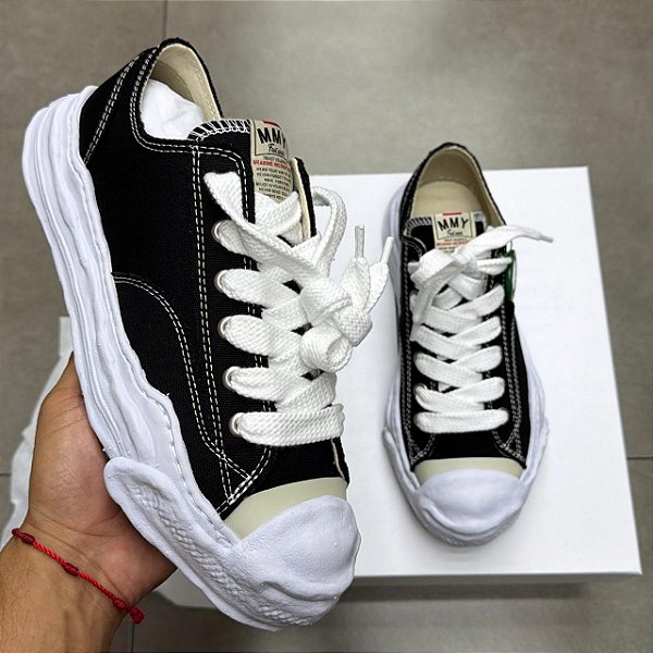 TÊNIS MIHARA YASUHIRO HANK OG SOLE CANVAS LOW BLACK (COMPLETO)