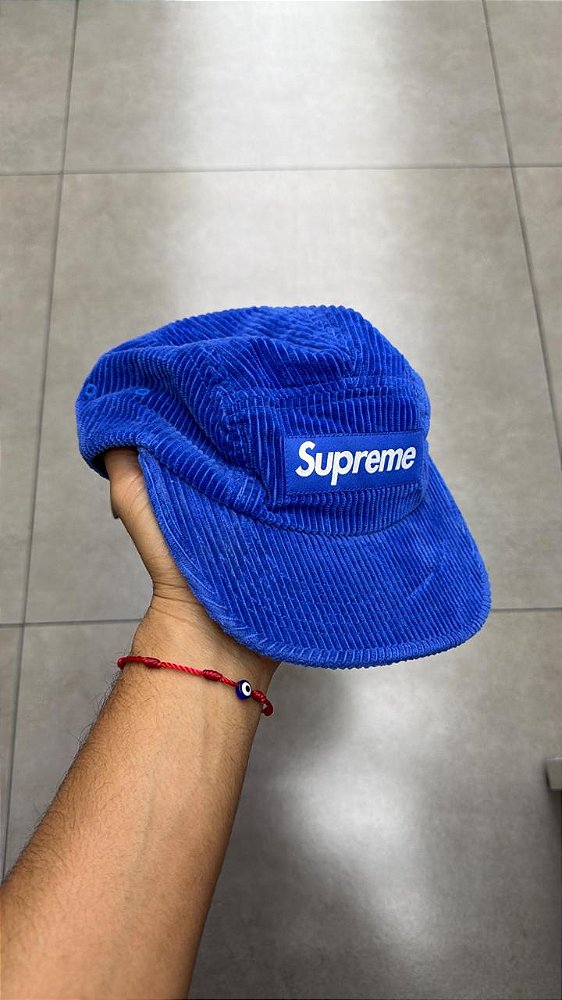 BONÉ SUPREME CORDUROY CAMP ROYAL FW25-W8