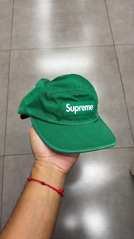 BONÉ SUPREME WASHED CHINO TWILL CAMP GREEN