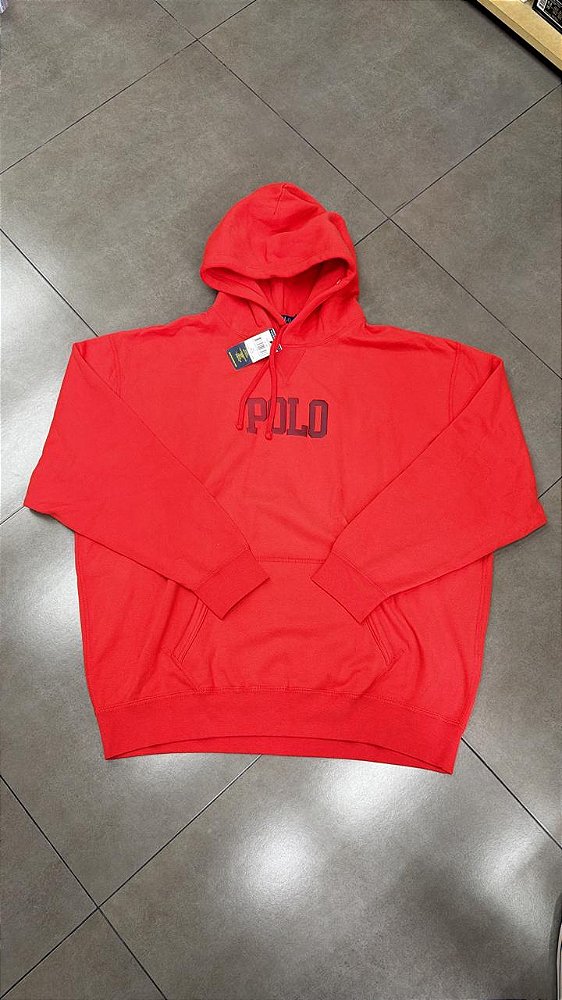 MOLETOM POLO RALPH LAUREN THE BIG FIT RL FLEECE RED