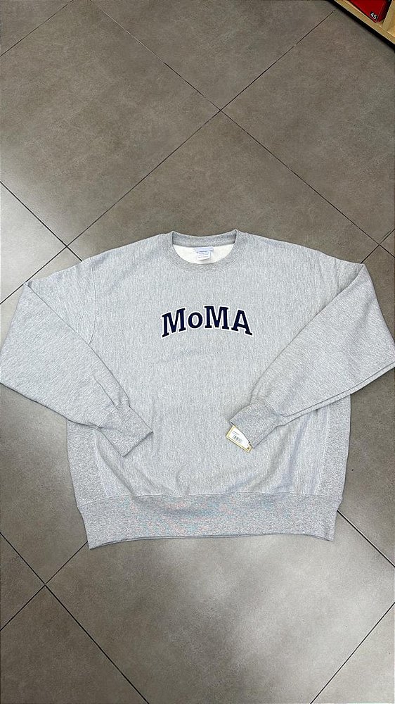 MOMA X CHAMPION MOLETOM CREWNECK EDITION OXFORD GRAY
