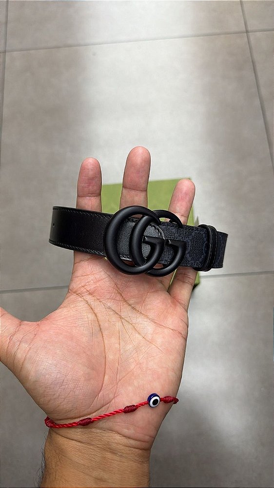 CINTO GUCCI GG SUPREME BUCKLE BLACK 99cm