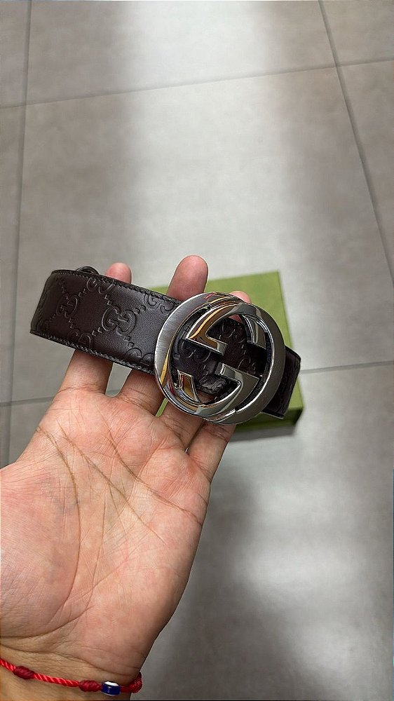CINTO SIGNATURE LEATHER BROWN 95cm