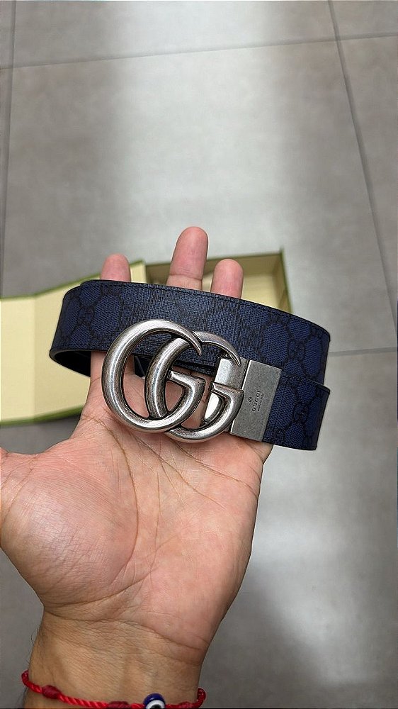 CINTO GUCCI GG SUPREME MONOGRAM PLUTONE BLACK 99cm