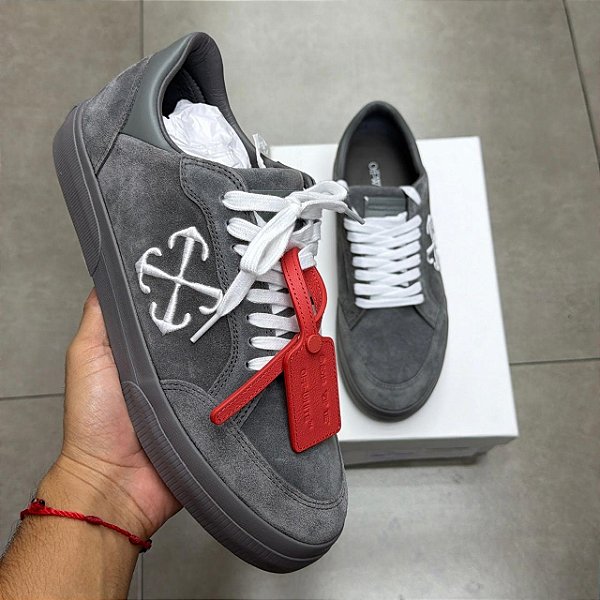 TÊNIS OFF-WHITE NEW LOW VULCANIZED MEDIUM GREY (COMPLETO)