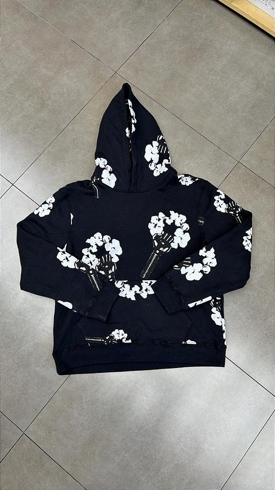 MOLETOM DENIM TEARS HARDIES TEARS FIST WREATH BLACK