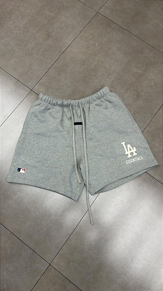 MLB X FEAR OF GOD ESSENTIALS SHORTS DODGERS CLASSIC CONCRETE HEATHER