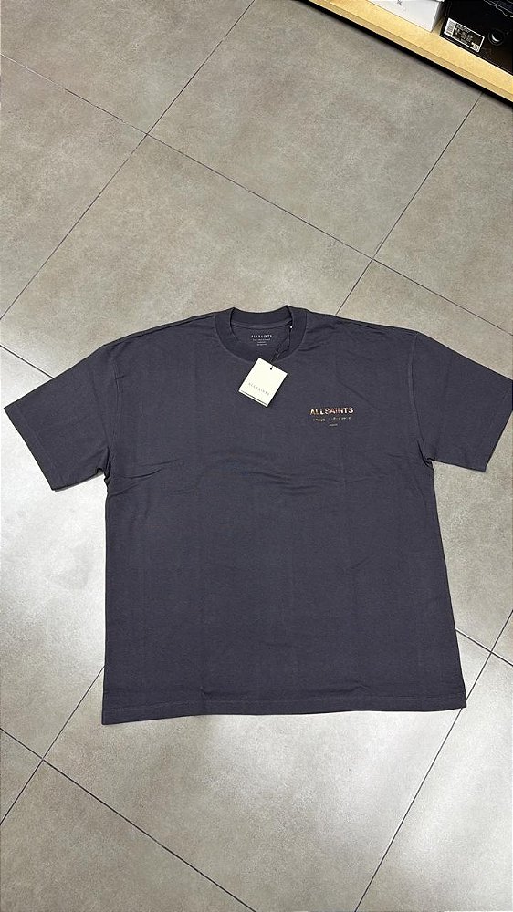 CAMISETA ALLSAINTS UNDERGROUND COW PRINT LOGO WASHED BLACK
