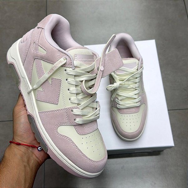 TÊNIS OFF-WHITE OUT OF OFFICE LOW TOPS SUEDE PANEL PINK (COMPLETO)