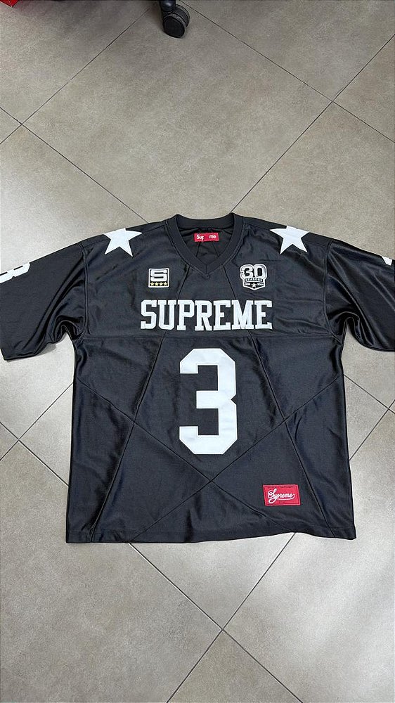 CAMISETA SUPREME STAR FOOTBALL JERSEY BLACK