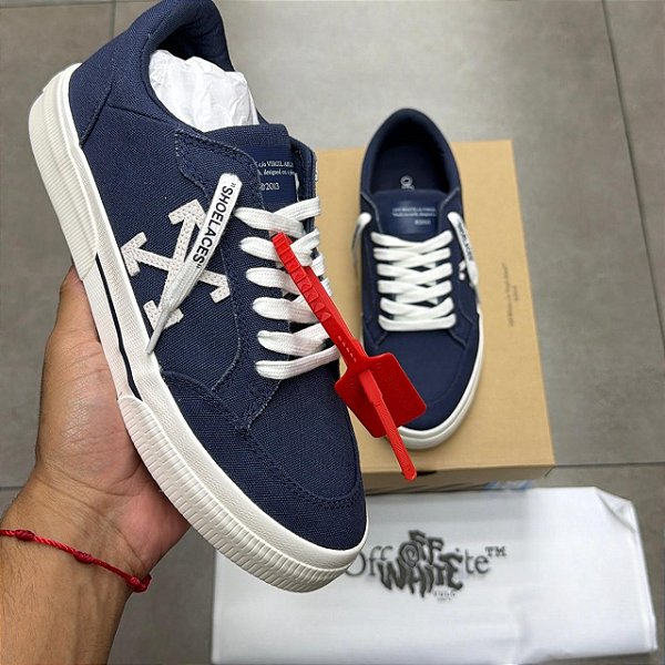 TÊNIS OFF-WHITE LOW VULCANIZED BLUE (COMPLETO)