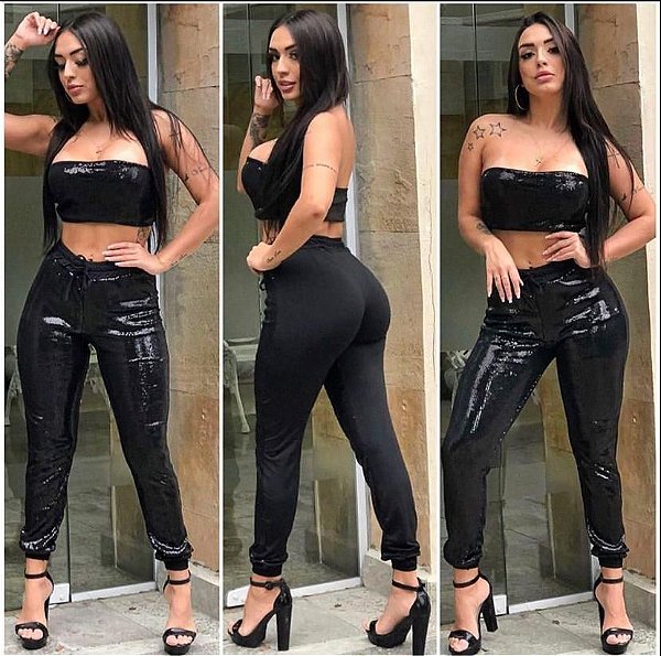 Calça Jogger Paetê