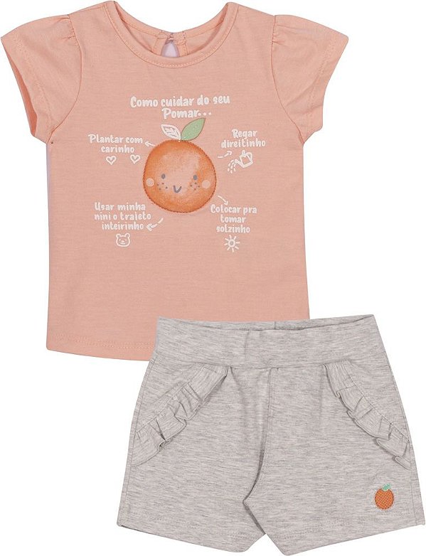 CONJUNTO BLUSA E SHORT FEMININO BEBE - 2516 - NINI E BAMBINI